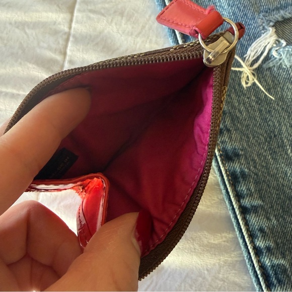 Coach Brown and Red Logo Wallet - Picture 3 of 3